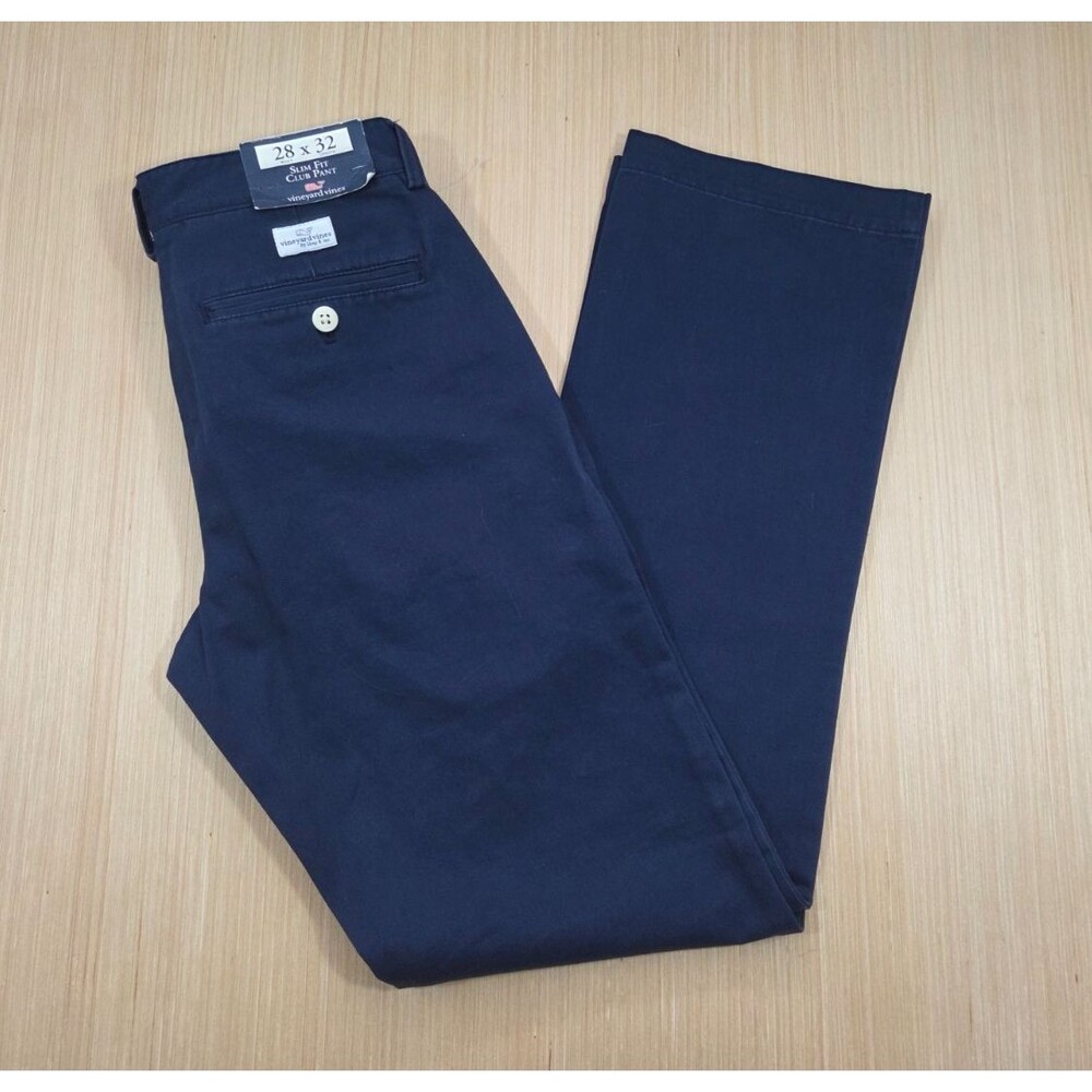 Vineyard Vines Men's 28x32 Slim Fit Club Pant Navy Blue Cotton Twill 1P0131 NEW